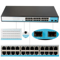 Conmutador Ethernet de fibra Gigabit no gestionable de 24 puertos 24 Gigabit RJ45 + 2 SFP Port 1000M